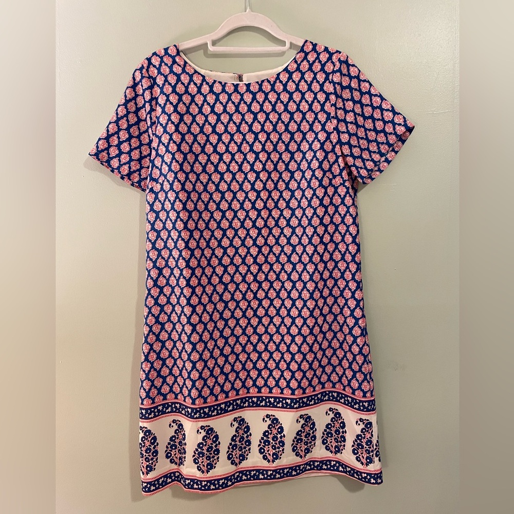 J Crew Short Sleeve Print Dress